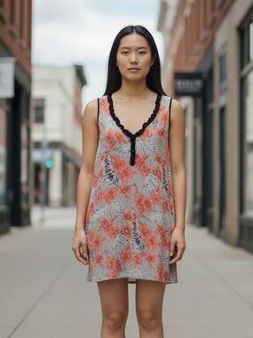 Loco Lindo Floral Mini Dress L